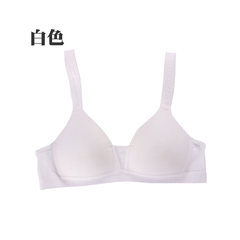 Summer small chest girl bra without steel ring development period, high school students underwear female pure cotton big size thin bra female white 70AB/32AB