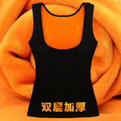 Winter lady chest warm vest, female thickening vest, sleeveless cotton underwear, large neckline, large size shirt XL (75~95 Jin) 3855 black