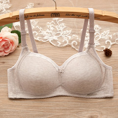 In the summer without rims bra underwear thin cotton bra bra cup comfortable small chest of senior students gray 34/75 AB cup general purpose