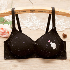 In the summer without rims bra underwear thin cotton bra bra cup comfortable small chest of senior students 8989# black 34/75 AB cup general purpose
