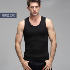 Every autumn and winter warm male special offer vest with velvet warm coat size cotton thickened female slim T-shirt bottoming Ms. /L (Standard Code) Man — black