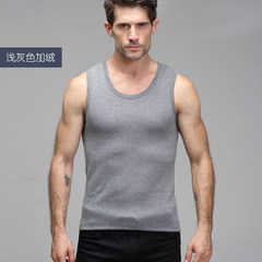 Every autumn and winter warm male special offer vest with velvet warm coat size cotton thickened female slim T-shirt bottoming Ms. /L (Standard Code) Man — light grey