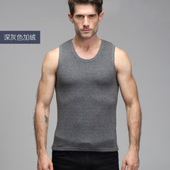 Every autumn and winter warm male special offer vest with velvet warm coat size cotton thickened female slim T-shirt bottoming Ms. /L (Standard Code) Man — dark grey