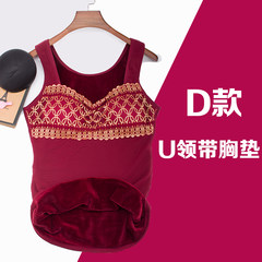 Big code warm vest, breast feeding and cashmere feeding, winter add fat, increase fat MM200 pounds, increase the length of the purse 6XL (180-230 Jin) D U tie pad red wine