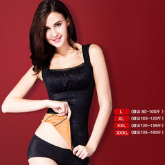 Ya Nuo Tingmei thermal vest female sexy lace and velvet thick size body shaping underwear bag. XL suits 105-120 catties Cracewell (black bra models)