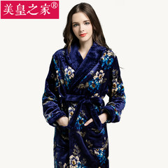 In autumn and winter and warm thick flannel Nightgown Pajamas couple coral fleece bathrobe bathrobe Clubman size 160 (S) -156cm below Rose blue woman