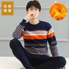 Junior high school students' underwear male Datongjia cashmere suit thickened long johns high school youth wear in winter 170 yards 165-170 height Classic orange
