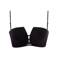No rims underwear female suits small chest gather supporting anti-skid sexy strapless bra bra close Furu slim [black] 80/36C