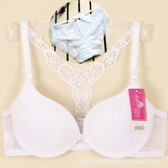 Back cross gather small chest sexy underwear buckle neck without the mark before the summer lady a steel ring bra set D white bra + underwear 32/70A is thinner and thinner