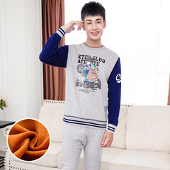 Young students underwear female children with male cashmere cotton long johns suit winter high school students 3XL Young boy: 50 grey Backpack