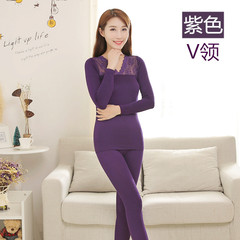 Special offer every day long johns sexy lady's underwear thin underwear winter suit backing Size: 150-170cm weight 40-70kg proposals violet