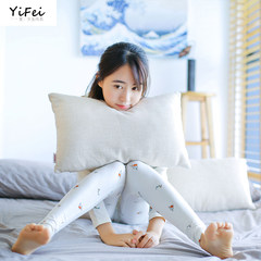 Girls Cotton Long Johns students cute thin cotton sweater slim backing lady thermal underwear sets 170/XL Afternoon time