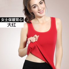 Warm vest, lady, man, cashmere, body, coat, underwear, cotton, bottoming suit, autumn and winter M Big red - female