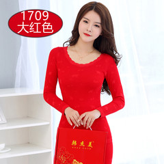 Red long johns suit Ms. thin cotton underwear tight body modal wedding year of fate F (send Red Sox + + gift box 85-140 wear underwear) 1709 red
