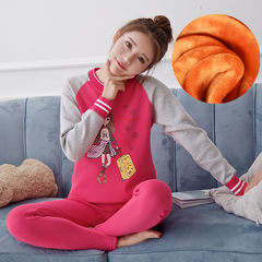 The young girl's winter cotton cashmere thermal underwear sets with high school students can wear cotton sweater 170/4XL- recommends height 168-175 Girl - travel fashion girl - Rose Red