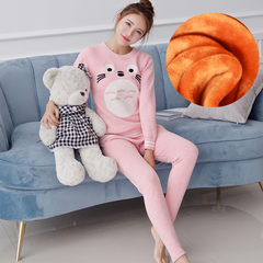 The young girl's winter cotton cashmere thermal underwear sets with high school students can wear cotton sweater 170/4XL- recommends height 168-175 Girls - solid - Meng powder
