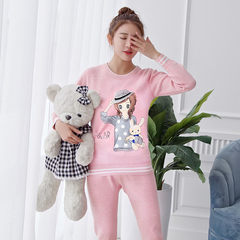 The young girl's winter cotton cashmere thermal underwear sets with high school students can wear cotton sweater 170/4XL- recommends height 168-175 Girl - girl with sequins Hat Pink