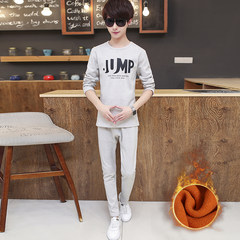 13 teenagers of 14 junior middle school students with 15 cotton thickened cashmere thermal underwear sets 16 big boy scout cotton sweater M N99 letter JIMP gray