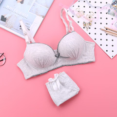 Summer black and white lace bra stomacher type high school students underwear bra gather small thin package 242 grey [suit] 32/70AB universal cup