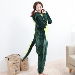 Winter cartoon conjoined dinosaurs, demons, pajamas, Guan Gu, the same type of adult male and female lovers, Korean animal suit S Dinosaur men and women