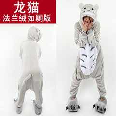 Flannel pajamas cartoon version of Siamese toilet animal lovers and the dinosaur panda Totoro winter send claws shoes Children 140 send shoes Totoro