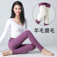 Women wearing long johns thickened cotton backing pants with a thin line of cashmere kneepad warm pants wearing cotton trousers piece 165 (L) Dark grey