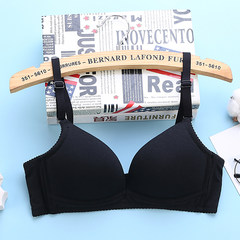 Pure cotton underwear girls gather small chest students, high school girls without rim bra, thin bra, ultra-thin 18-19 years old Single piece: Black 32/70 (AB pass cup)