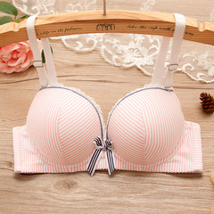 The girl stomacher type anti lace bra bra adjustable plastic thin section of students gather wireless sexy underwear 6833 Pink 36/80AB [general purpose]