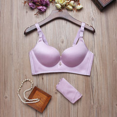 Ed Bo Gene to the big underwear flagship store, the official traceless seamless ring adjustment bra set Drawing violet 34B=75B