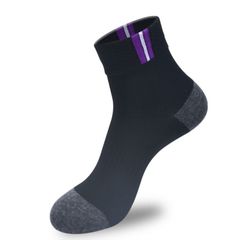 Male male sports socks socks pure cotton socks socks black four waist deodorant socks 20 double socks Qiu dongkuan F black
