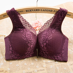 Fall under the thin thick breathable bra bra adjustable lace underwear sexy ladies gather no rims bra 740# red wine 36/80A (upper, lower, thin, thick)