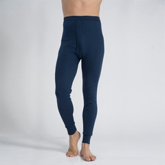 Men's cotton male single long johns warm pants thin cotton trousers and tight pants pants youth backing line M Navy Blue