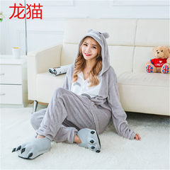 Adult panda cartoon Tigger pajamas conjoined animal love apartment lovely couples and women clothing Home Furnishing toilet S (height 150-160) no shoes Totoro