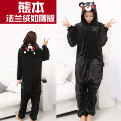 Cartoon animals, dinosaurs, Siamese pajamas, small monsters, lovers, performance party, COSPLAY clothing, men and women, autumn and winter No shoes L (height 165-175cm) Kumamon
