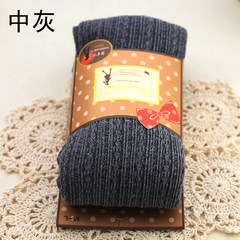Shipping spring and thick section pure cotton knitted Tights Pantyhose Shutiao twist foot socks female warm pants F In grey