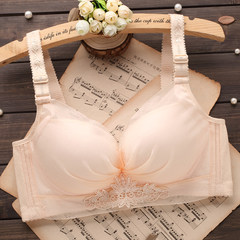 A few ladies bra thick thin small chest deep close Furu gather V sexy underwear thin mold cup a steel ring bra 201 pieces of thick skin color 80C