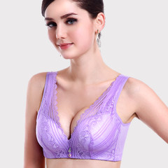 Special offer every day without wheel rim bra gather close Furu adjustable underwear vest type V small chest deep sexy female A82 Violet 80B/36B
