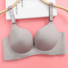A piece of no trace underwear set, female bra without steel ring gather sexy small chest support girl bra adjustment type Silver (piece) 34/75C [thin section]