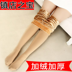 With velvet thickened pantyhose Leggings XL fat women wear winter skin color with feet high waisted pantyhose 10 - 13.5 yuan, sending 2 double Black [feet] with cashmere thickening 330 grams
