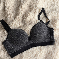 Korean winter without ring one piece seamless bra bra chest small chest girl was gathered all-match students underwear black 32AB cup