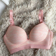 Korean winter without ring one piece seamless bra bra chest small chest girl was gathered all-match students underwear Pink 32AB cup