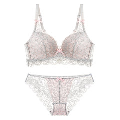 Psaki's possession of half cup bra set retro sexy gather under the thin thick lace underwear female red wine 6. gray flowers 70A