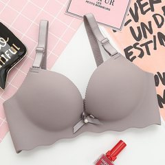 No one piece seamless underwear rim thickness sexy bra bra gather adjustment suit Silver (piece) 80C