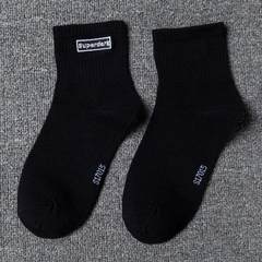 Male and female socks in tube socks socks female Korean embroidery cotton socks movement trend, Harajuku pure wind F 3 pairs of black