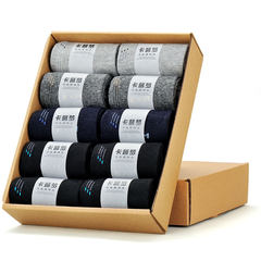 Male socks in tube cotton men's waist cotton socks in autumn and winter seasons deodorant black sports socks F 10 pairs of double color cotton section bars