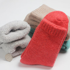 Super thick winter man warm wool socks socks socks towel socks female male pure cashmere socks with cashmere thickened tube F Big red wool