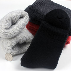 Super thick winter man warm wool socks socks socks towel socks female male pure cashmere socks with cashmere thickened tube F Woman [thick wool] black
