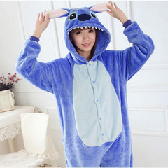 Onesie Kigurumi Pajamas men's and women's home clothes S height 148-159 without shoes Blue stitch