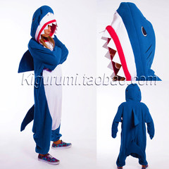 Kigurumi autumn and winter cartoon animals, sharks, Siamese pajamas SAZAC men and women show home dress cos XL (180-189cm) Custom shark