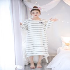 Winter winter Coral Fleece Pajamas female thickened Nightgown pregnant women can wear cute Korean winter flannel suit Home Furnishing 160 (M) One thousand seven hundred and fourteen